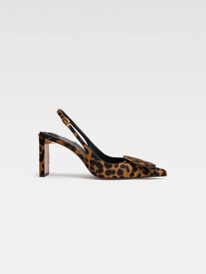 JACQUEMUS Shoes Circle Square Pumps Print Leopard Brown 8211 Women