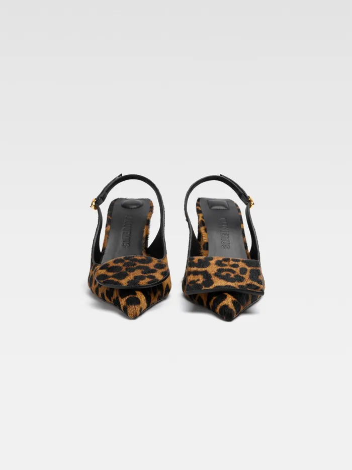 JACQUEMUS Shoes Circle Square Pumps Print Leopard Brown 8211 Women