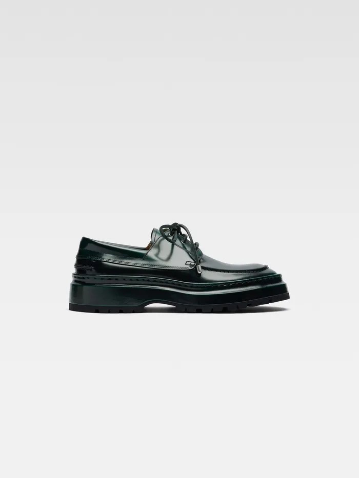 JACQUEMUS Shoes Double Boat Shoes Dark Green 8211 Men