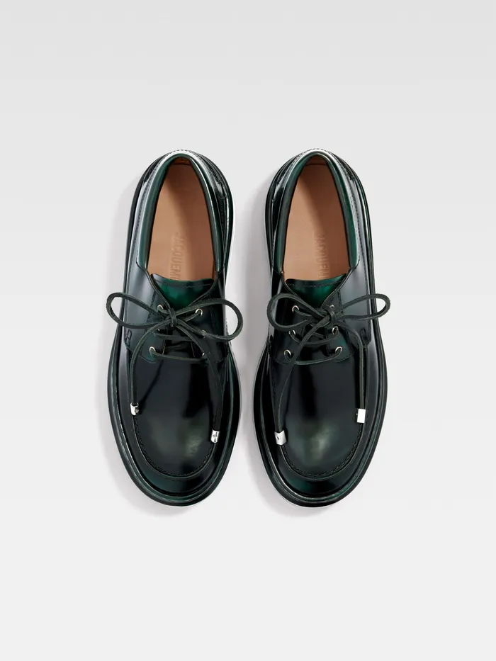 JACQUEMUS Shoes Double Boat Shoes Dark Green 8211 Men