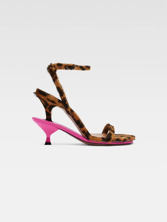 JACQUEMUS Shoes Double Sandals Leopard Brownpink 8211 Women