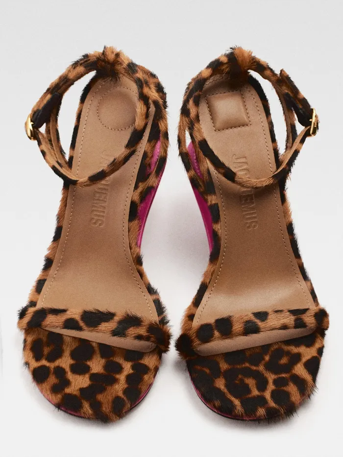 JACQUEMUS Shoes Double Sandals Leopard Brownpink 8211 Women