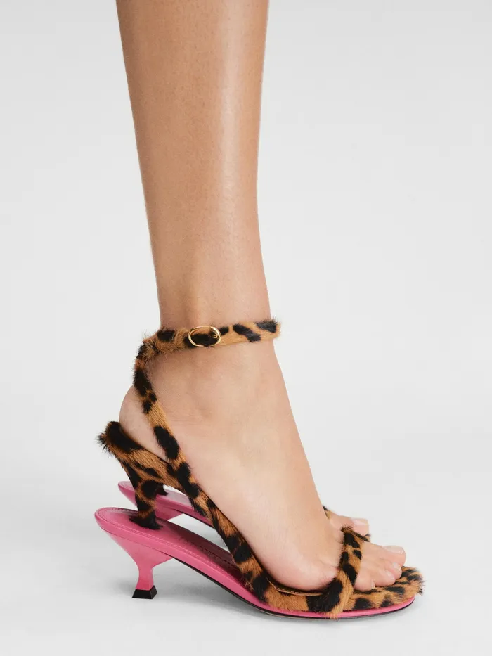 JACQUEMUS Shoes Double Sandals Leopard Brownpink 8211 Women