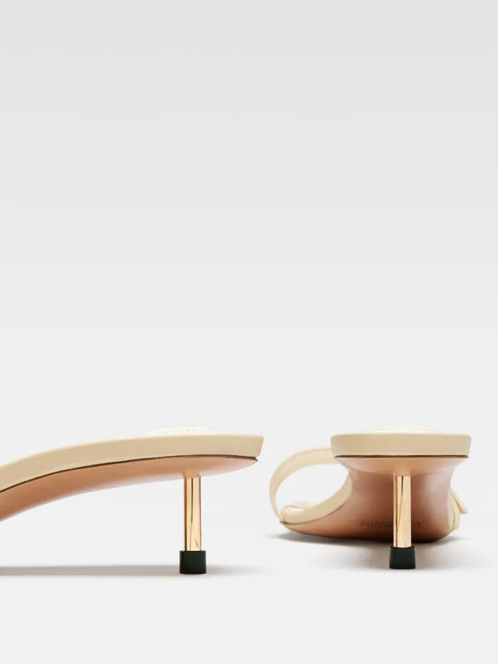 JACQUEMUS Shoes Geometric Buckle Mules Ivory 8211 Women