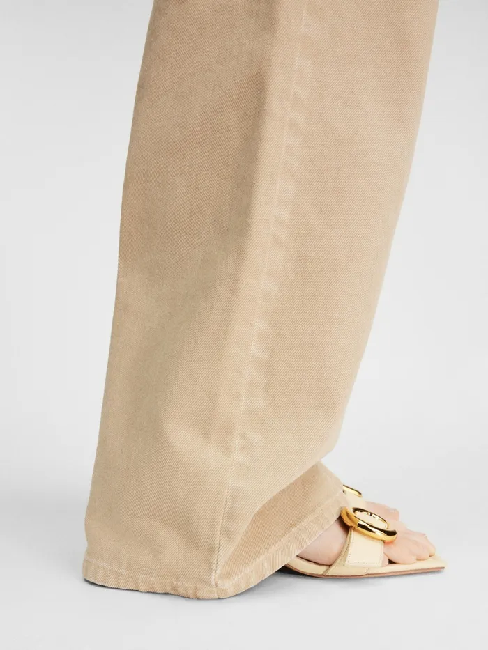 JACQUEMUS Shoes Geometric Buckle Mules Ivory 8211 Women