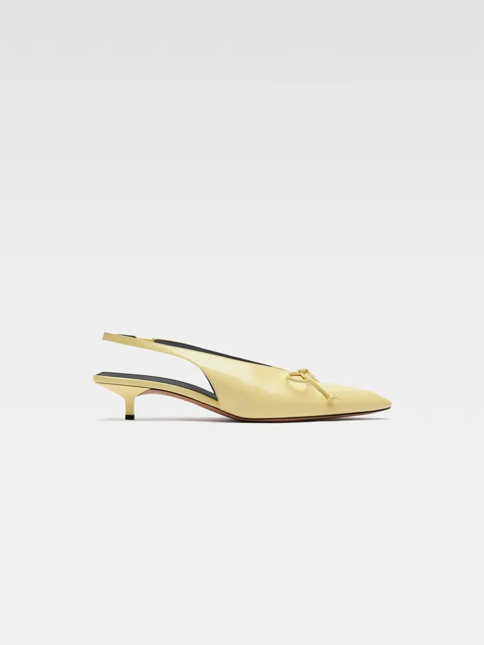 JACQUEMUS Shoes SlingBack Kitten Heels Pale Yellow 8211 Women
