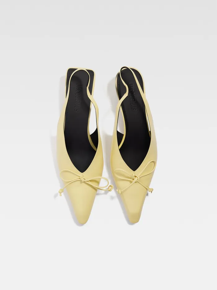 JACQUEMUS Shoes SlingBack Kitten Heels Pale Yellow 8211 Women
