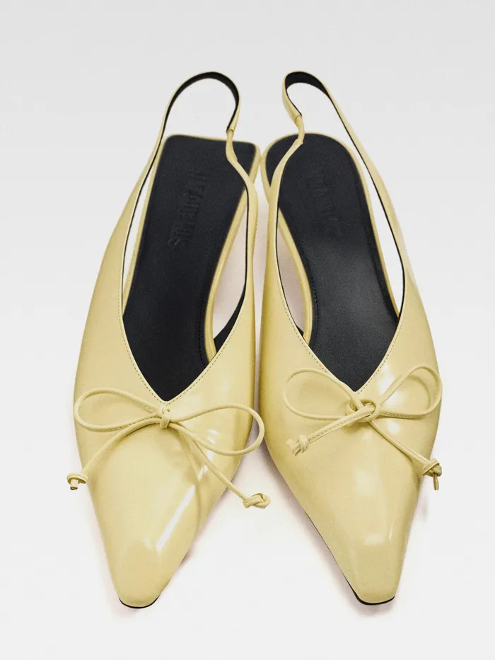 JACQUEMUS Shoes SlingBack Kitten Heels Pale Yellow 8211 Women
