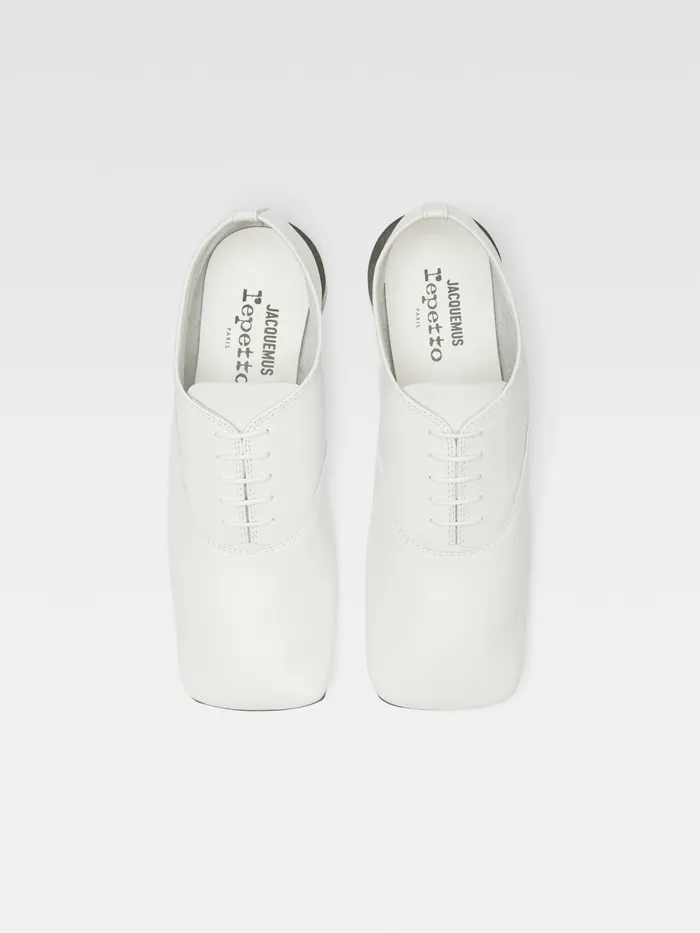 JACQUEMUS Shoes Square Edge Derbies 8211 ReInterpretation Of The Iconic Zizi By Repetto White 8211 Men