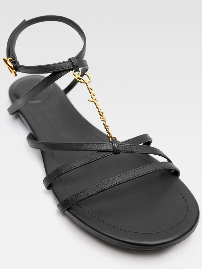 JACQUEMUS Shoes Strappy Charm Flats Black 8211 Women