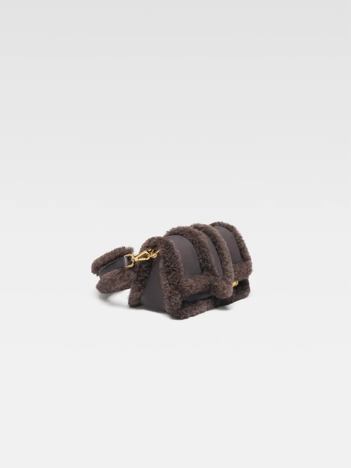 JACQUEMUS Shoulder Bags Mini Puffed Shearling Bag Dark Brown 8211 Women