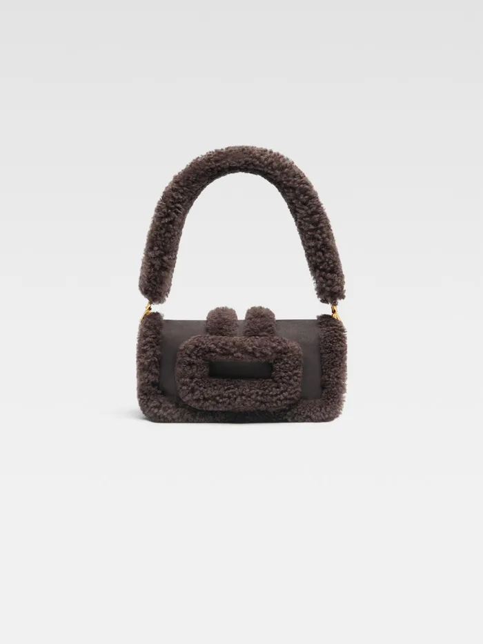 JACQUEMUS Shoulder Bags Mini Puffed Shearling Bag Dark Brown 8211 Women