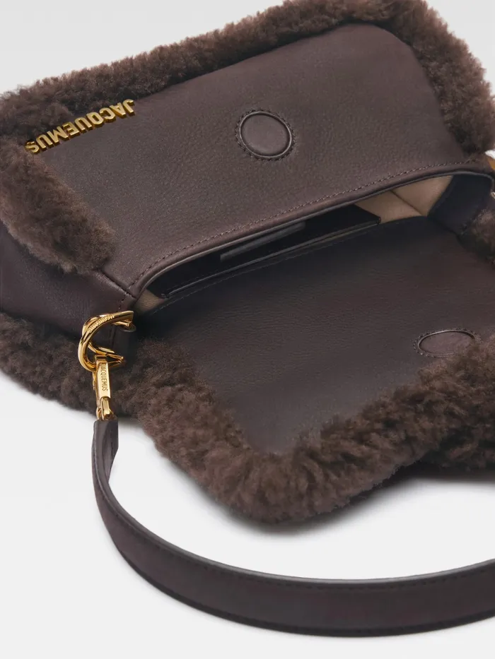 JACQUEMUS Shoulder Bags Mini Puffed Shearling Bag Dark Brown 8211 Women