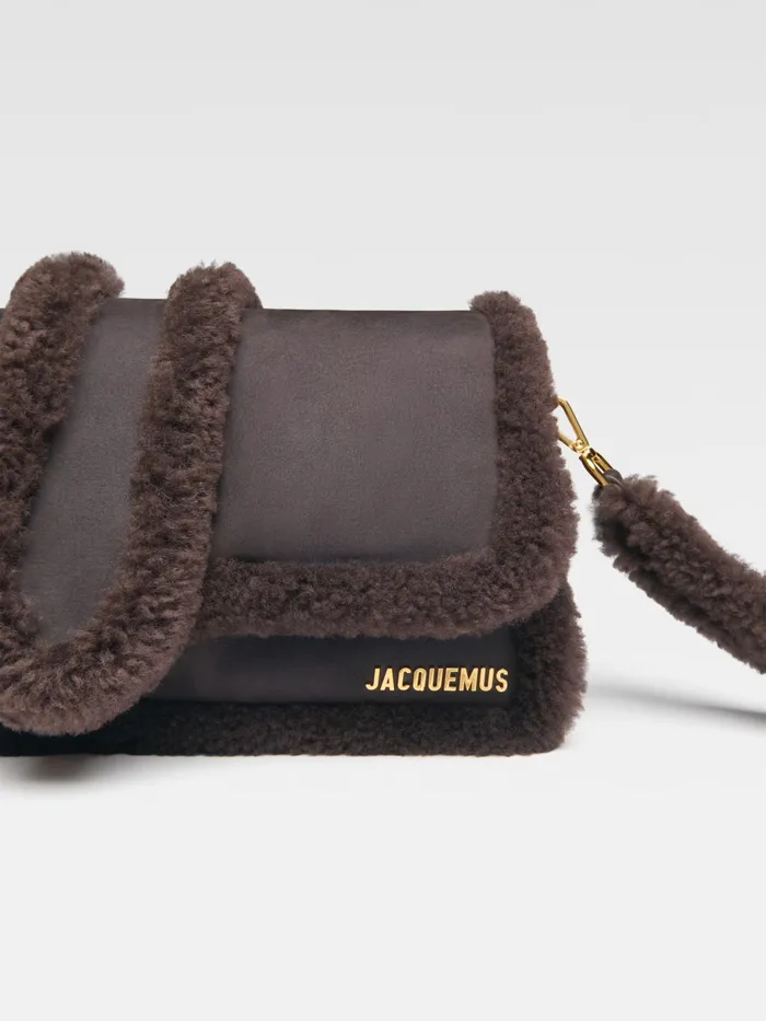JACQUEMUS Shoulder Bags Puffed Shearling Flap Bag Dark Brown 8211 Women