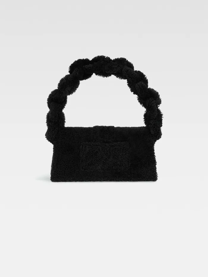 JACQUEMUS Shoulder Bags Shearling Flap Bag Black 8211 Women
