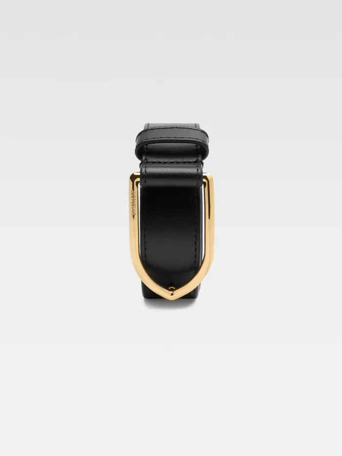 JACQUEMUS Small Leather Goods Angled Buckle Belt Black 8211 Men
