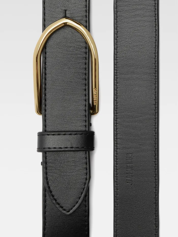 JACQUEMUS Small Leather Goods Angled Buckle Belt Black 8211 Men