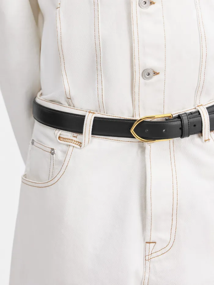 JACQUEMUS Small Leather Goods Angled Buckle Belt Black 8211 Men