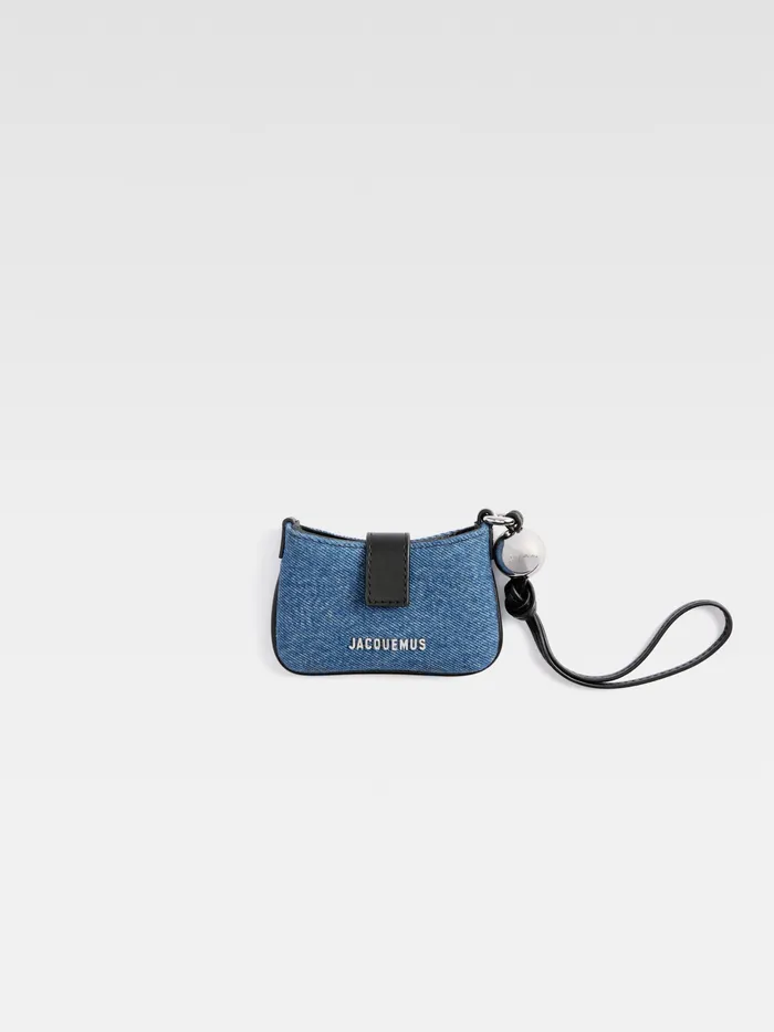 JACQUEMUS Small Leather Goods Beaded Card Holder Blue 8211 Men