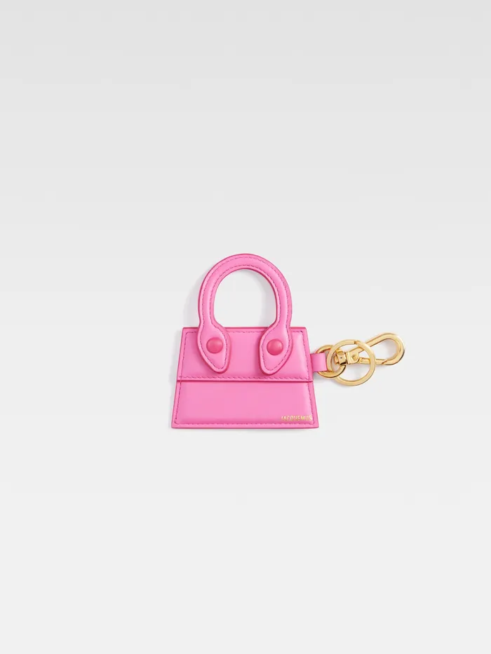 JACQUEMUS Small Leather Goods Chiquito Charm Key Ring Neon Pink 8211 Men