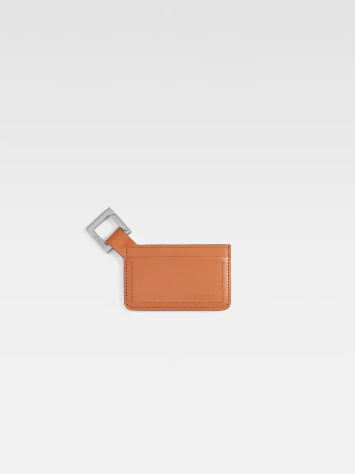 JACQUEMUS Small Leather Goods ClipOn Card Holder Light Brown 8211 Men