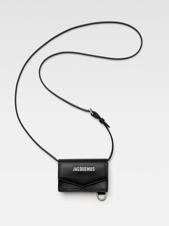 JACQUEMUS Small Leather Goods Envelope Neck Pouch Black 8211 Men
