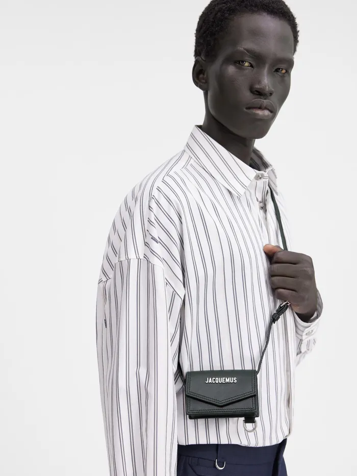 JACQUEMUS Small Leather Goods Envelope Neck Pouch Black 8211 Men