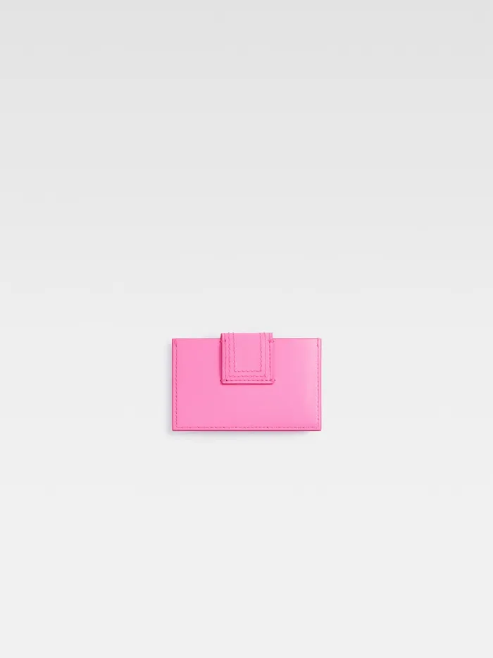 JACQUEMUS Small Leather Goods Flap Card Holder Neon Pink 8211 Men