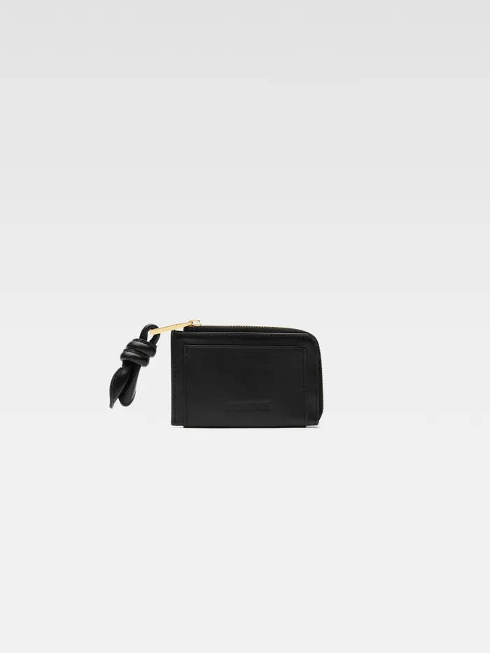 JACQUEMUS Small Leather Goods Knotted Card Holder Black 8211 Men