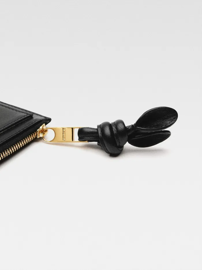 JACQUEMUS Small Leather Goods Knotted Card Holder Black 8211 Women