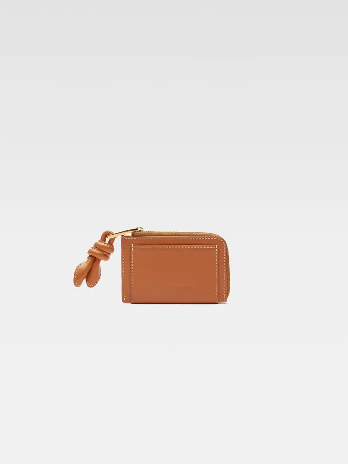 JACQUEMUS Small Leather Goods Knotted Card Holder Light Brown 8211 Men