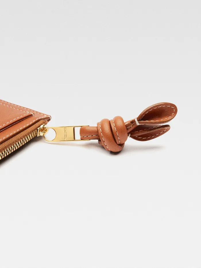 JACQUEMUS Small Leather Goods Knotted Card Holder Light Brown 8211 Men