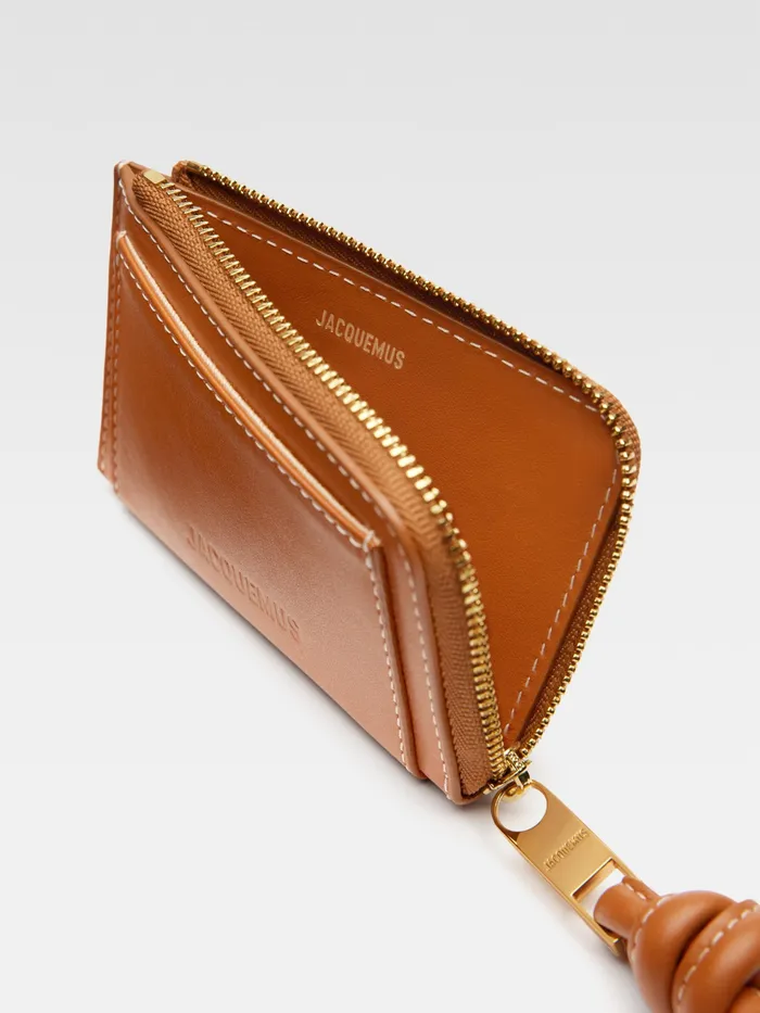 JACQUEMUS Small Leather Goods Knotted Card Holder Light Brown 8211 Men