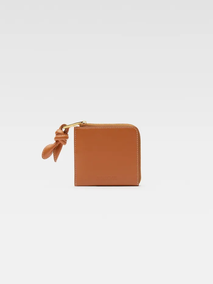 JACQUEMUS Small Leather Goods Knotted Card Holder Light Brown 8211 Women