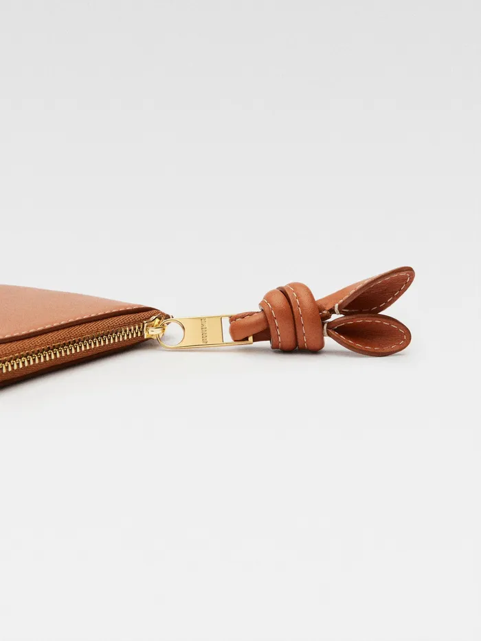 JACQUEMUS Small Leather Goods Knotted Card Holder Light Brown 8211 Women