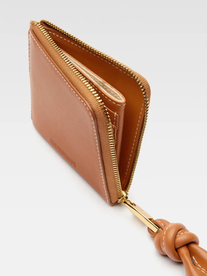 JACQUEMUS Small Leather Goods Knotted Card Holder Light Brown 8211 Women
