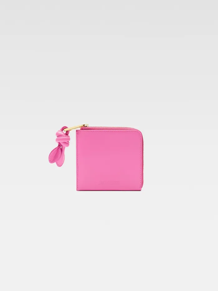 JACQUEMUS Small Leather Goods Knotted Card Holder Neon Pink 8211 Men