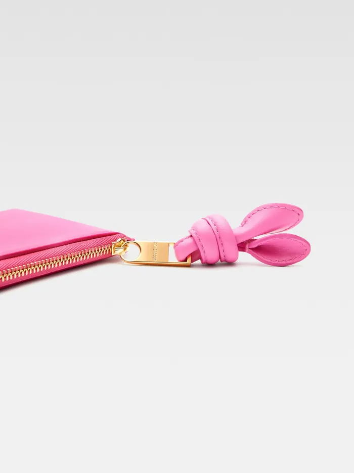 JACQUEMUS Small Leather Goods Knotted Card Holder Neon Pink 8211 Men