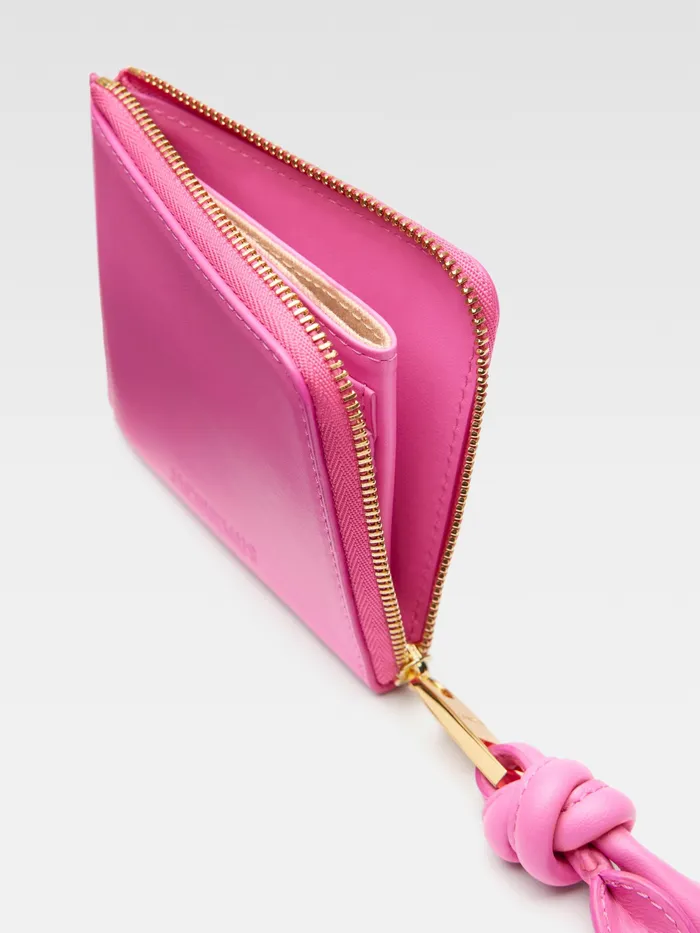 JACQUEMUS Small Leather Goods Knotted Card Holder Neon Pink 8211 Men