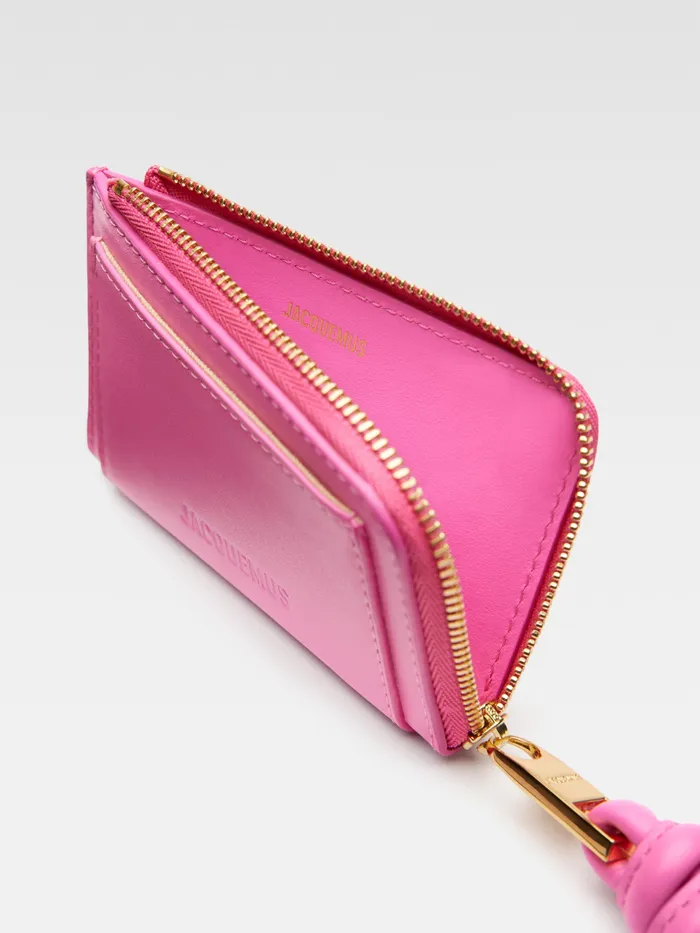 JACQUEMUS Small Leather Goods Knotted Card Holder Neon Pink 8211 Women