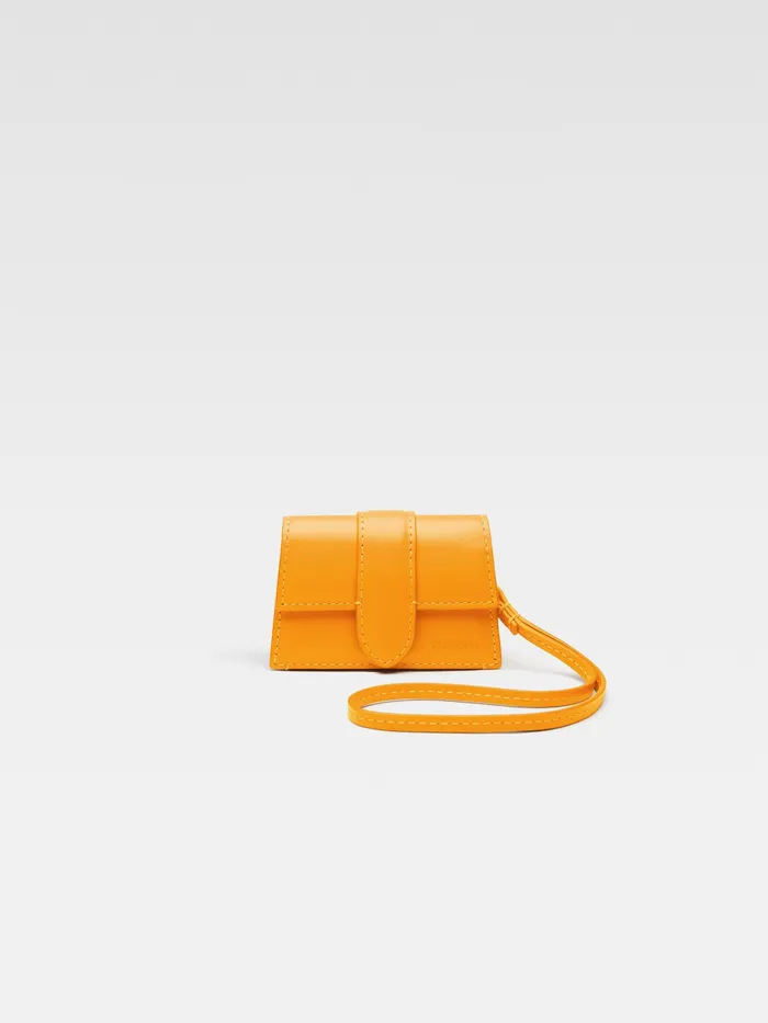 JACQUEMUS Small Leather Goods Mini Flap Airpods Case Dark Orange 8211 Men