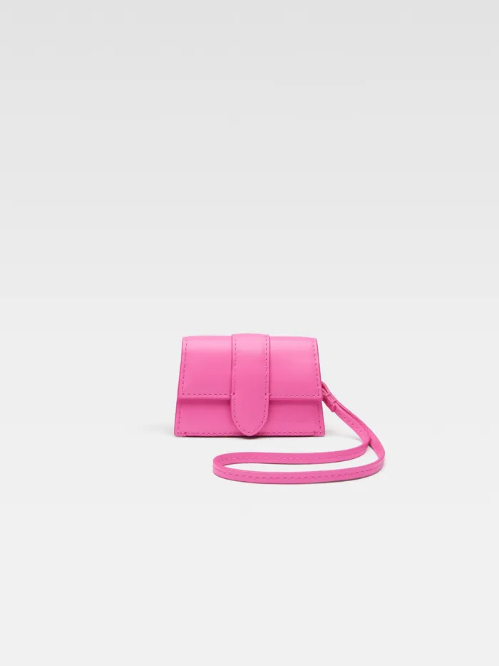 JACQUEMUS Small Leather Goods Mini Flap Airpods Case Neon Pink 8211 Women