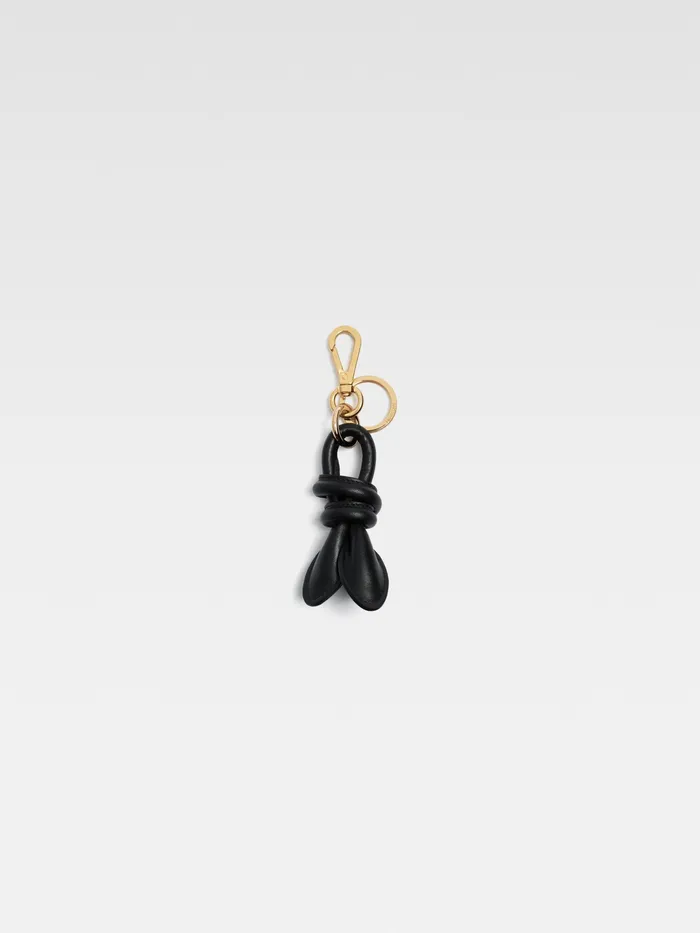 JACQUEMUS Small Leather Goods Twisted Key Ring Black 8211 Women