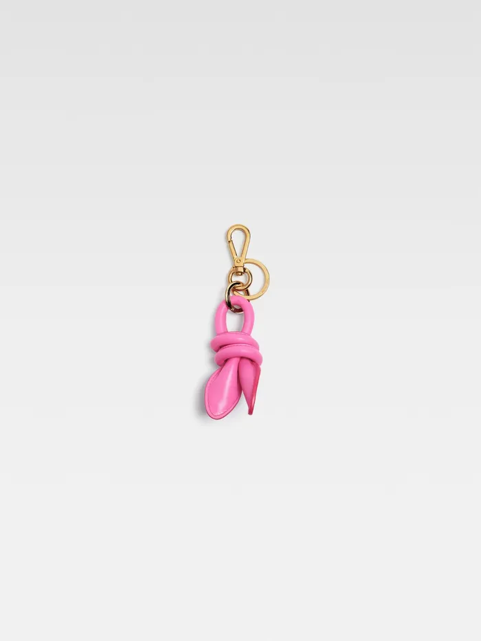 JACQUEMUS Small Leather Goods Twisted Key Ring Neon Pink 8211 Men