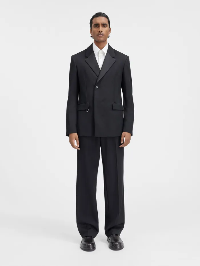 JACQUEMUS Suits DoubleBreasted Tuxedo Blazer Black 8211 Men