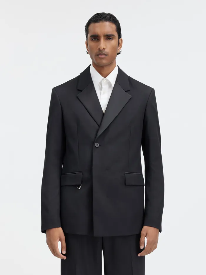 JACQUEMUS Suits DoubleBreasted Tuxedo Blazer Black 8211 Men