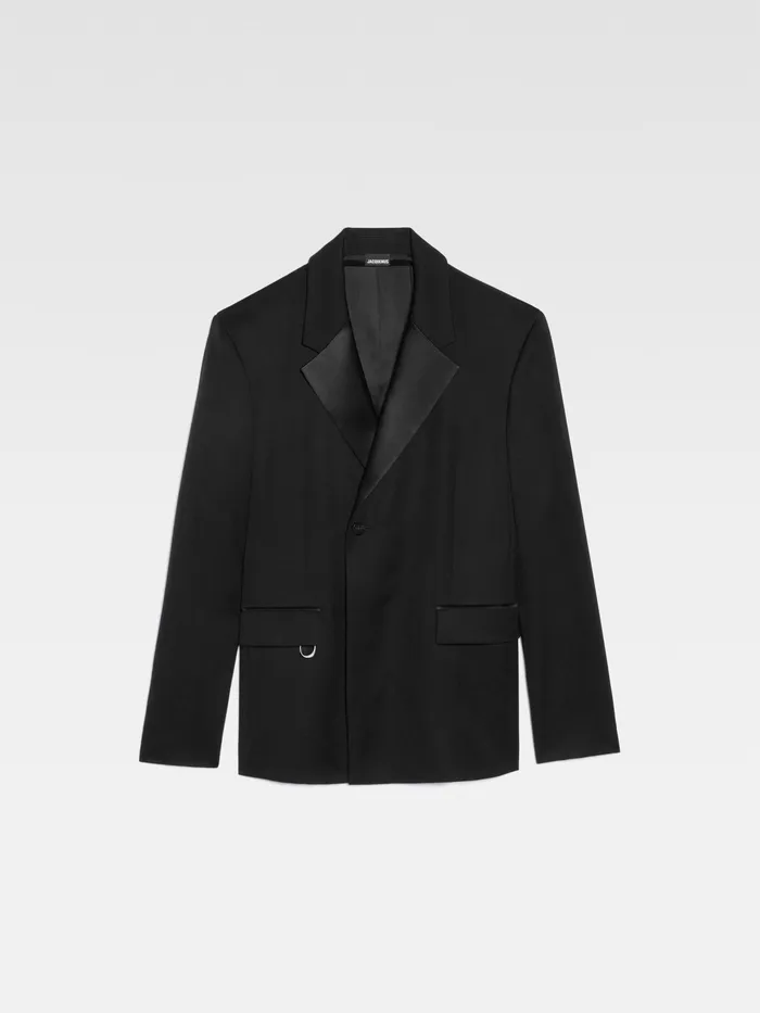 JACQUEMUS Suits DoubleBreasted Tuxedo Blazer Black 8211 Men