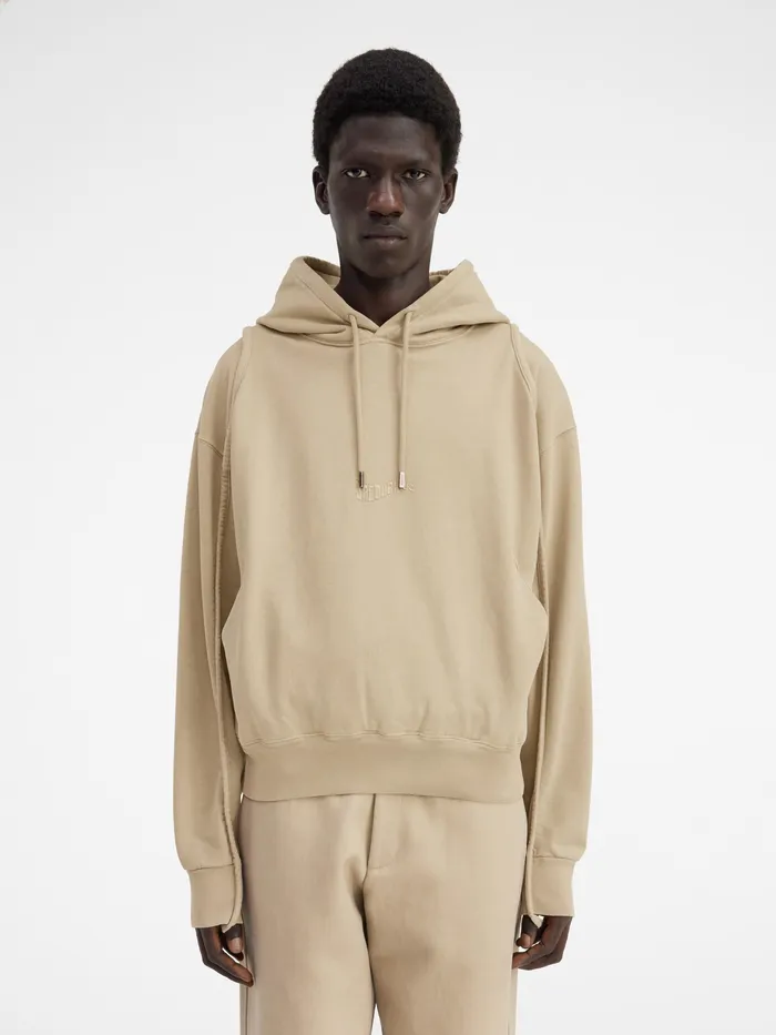 JACQUEMUS Sweatshirts and Joggings Clay Logo Hoodie Beige 8211 Women