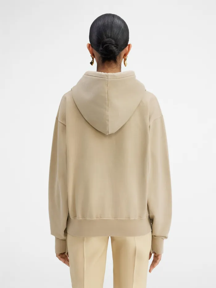 JACQUEMUS Sweatshirts and Joggings Clay Logo Hoodie Beige 8211 Women