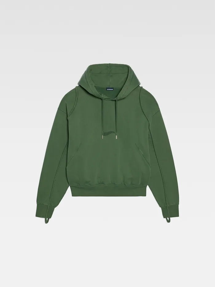 JACQUEMUS Sweatshirts and Joggings Clay Logo Hoodie Dark Green 8211 Men